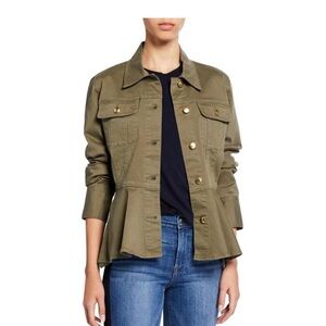 Frame Denim Women's Olive Green Peplum Jacket, size Medium